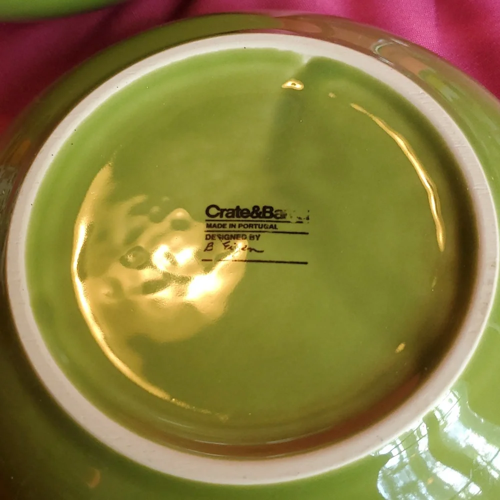 Crate&Barrel Barbara Eigen Green Domed Lidded Set